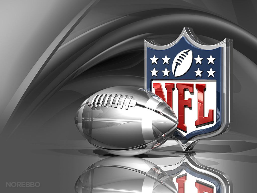 Silver Football and NFL Logo Over Metallic Silk Background